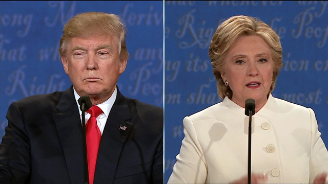 Donald Trump and Hillary Clinton Final presidential debate on October 19,2016.